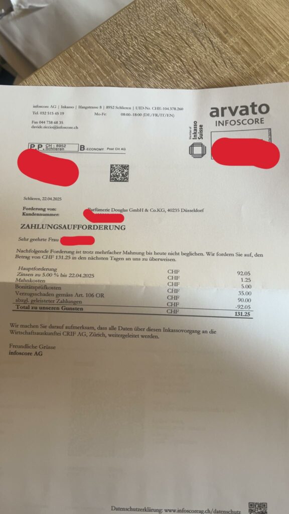 Od około pięciu lat otrzymuję 2-3 razy w roku pismo z prośbą o płatność od agencji windykacyjnej „arvato infoscore”